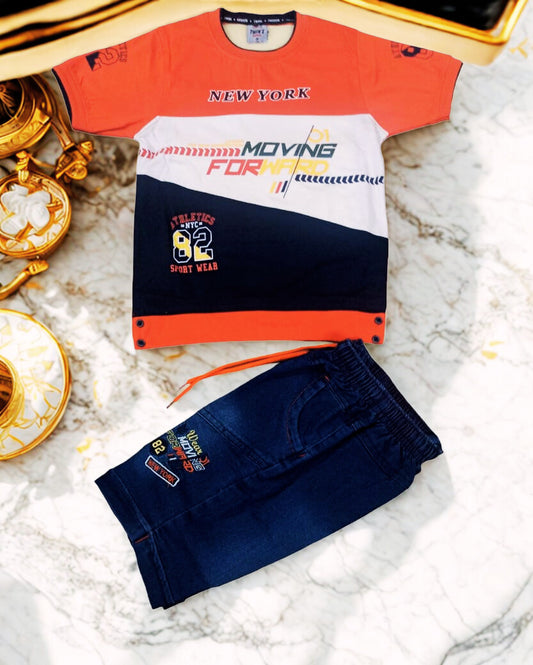 Boys T-Shirt with Denim Shorts / Boys Summer T-Shirt & Shorts Set