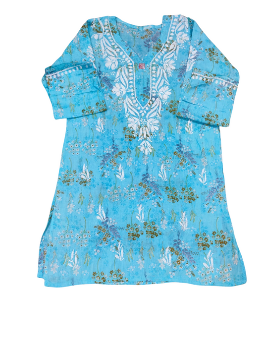 Floral Embroidered short Kurtis (Available in 4 Colors)