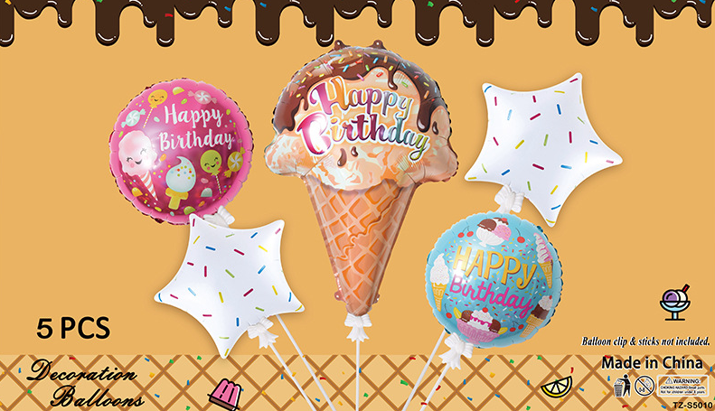 Birthday Balloon Decoration Set – 5 Pcs