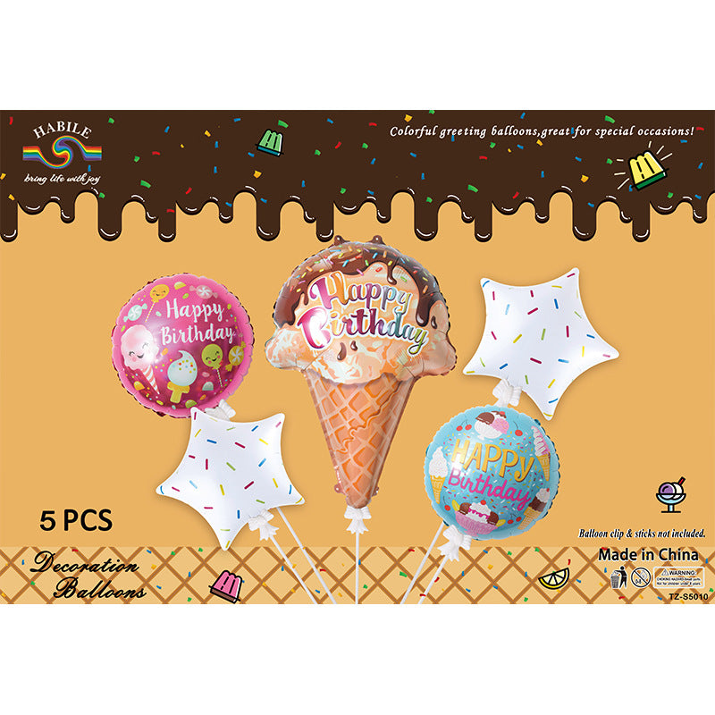 Birthday Balloon Decoration Set – 5 Pcs