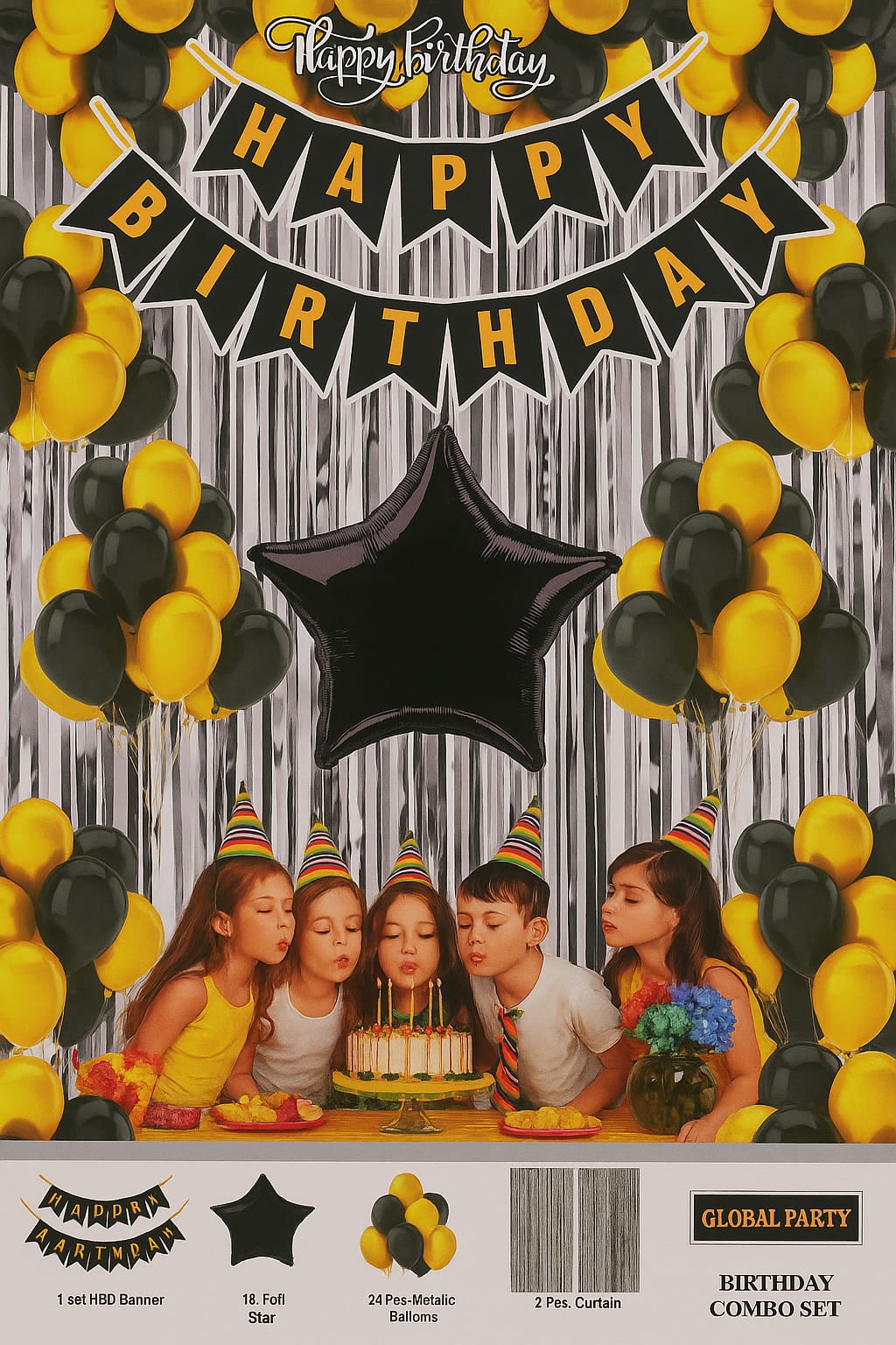 Grand Birthday Party Balloon Combo – 24 Pcs