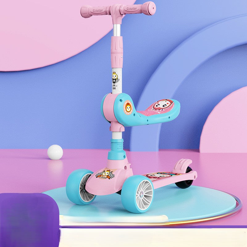 Smart Glide 3-in-1 Kids Scooter with Light, Music, Fan & Seat