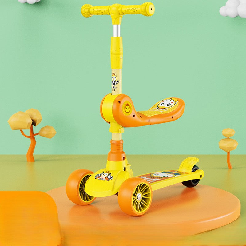 Smart Glide 3-in-1 Kids Scooter with Light, Music, Fan & Seat