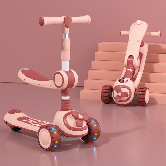 Smart Glide 3-in-1 Kids Scooter with Light, Music, Fan & Seat