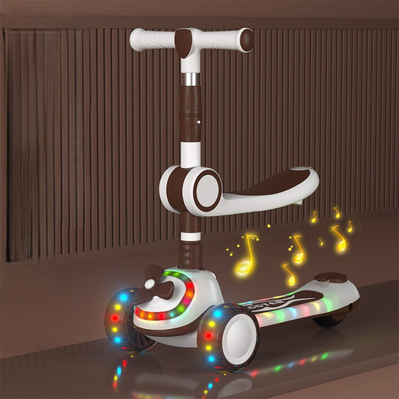 Smart Glide 3-in-1 Kids Scooter with Light, Music, Fan & Seat
