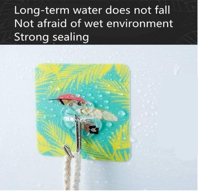 Decorative Waterproof Wall Hooks – Self-Adhesive Square (Pack of 10) (Design and Color As per Stock)