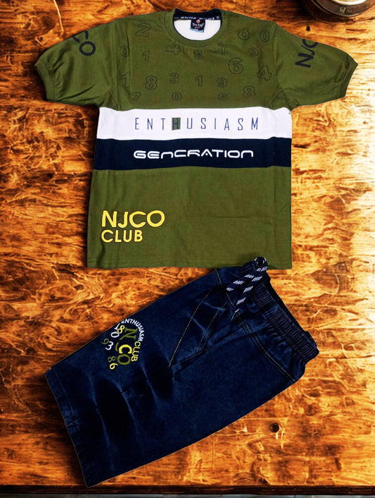 Boys T-Shirt with Denim Shorts | NJCO Club Summer Set