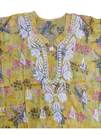 Floral Embroidered short Kurtis (Available in 4 Colors)