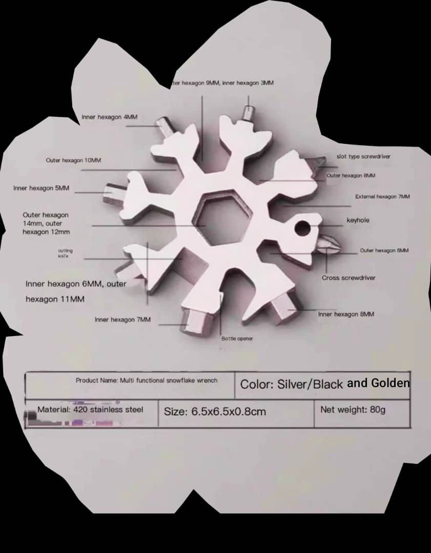 18-in-1 Snowflake Multi-Tool – Compact Pocket Gadget