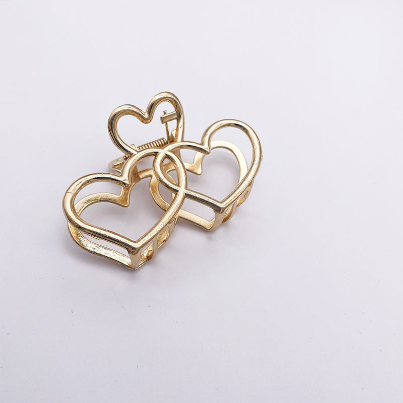 Gold Heart Shape Hair Claw Clip