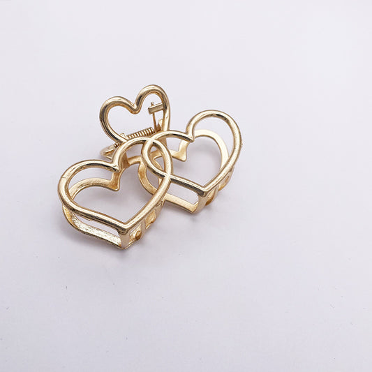 Gold Heart Shape Hair Claw Clip