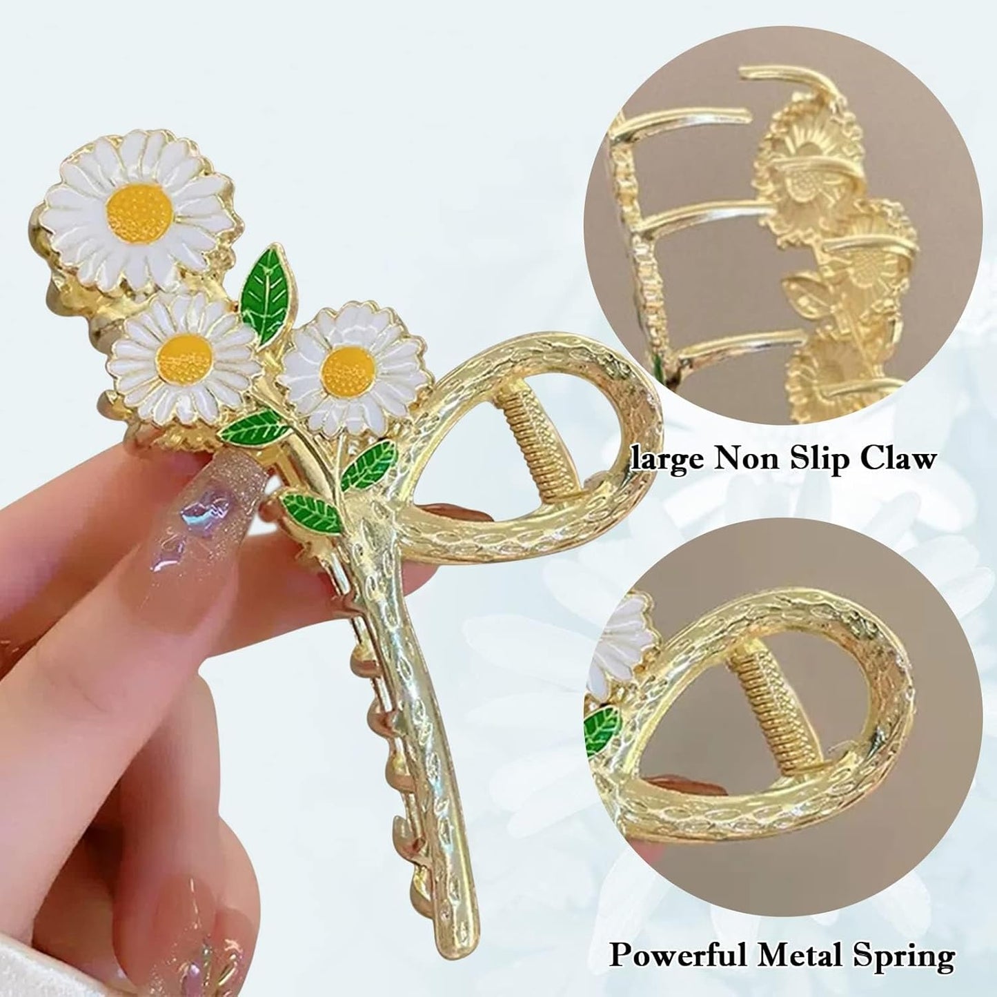 Daisy Bloom Hair Claw Clip  Golden Daisy Flower Hair Claw Clip – Stylish Floral Hair Accessory for Women & Girls