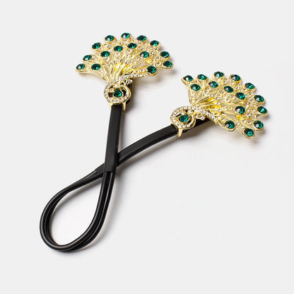 Luxury Peacock Hair Tie with Crystals