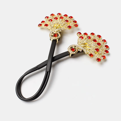 Luxury Peacock Hair Tie with Crystals