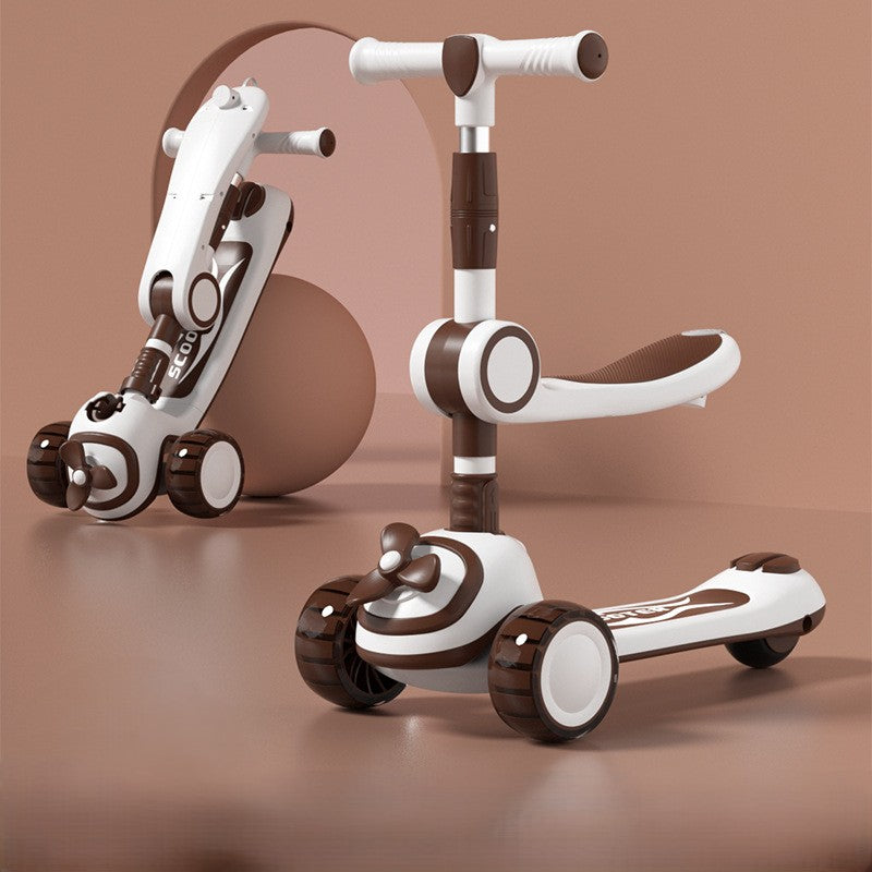 Smart Glide 3-in-1 Kids Scooter with Light, Music, Fan & Seat