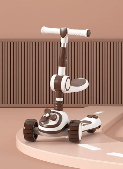 Smart Glide 3-in-1 Kids Scooter with Light, Music, Fan & Seat