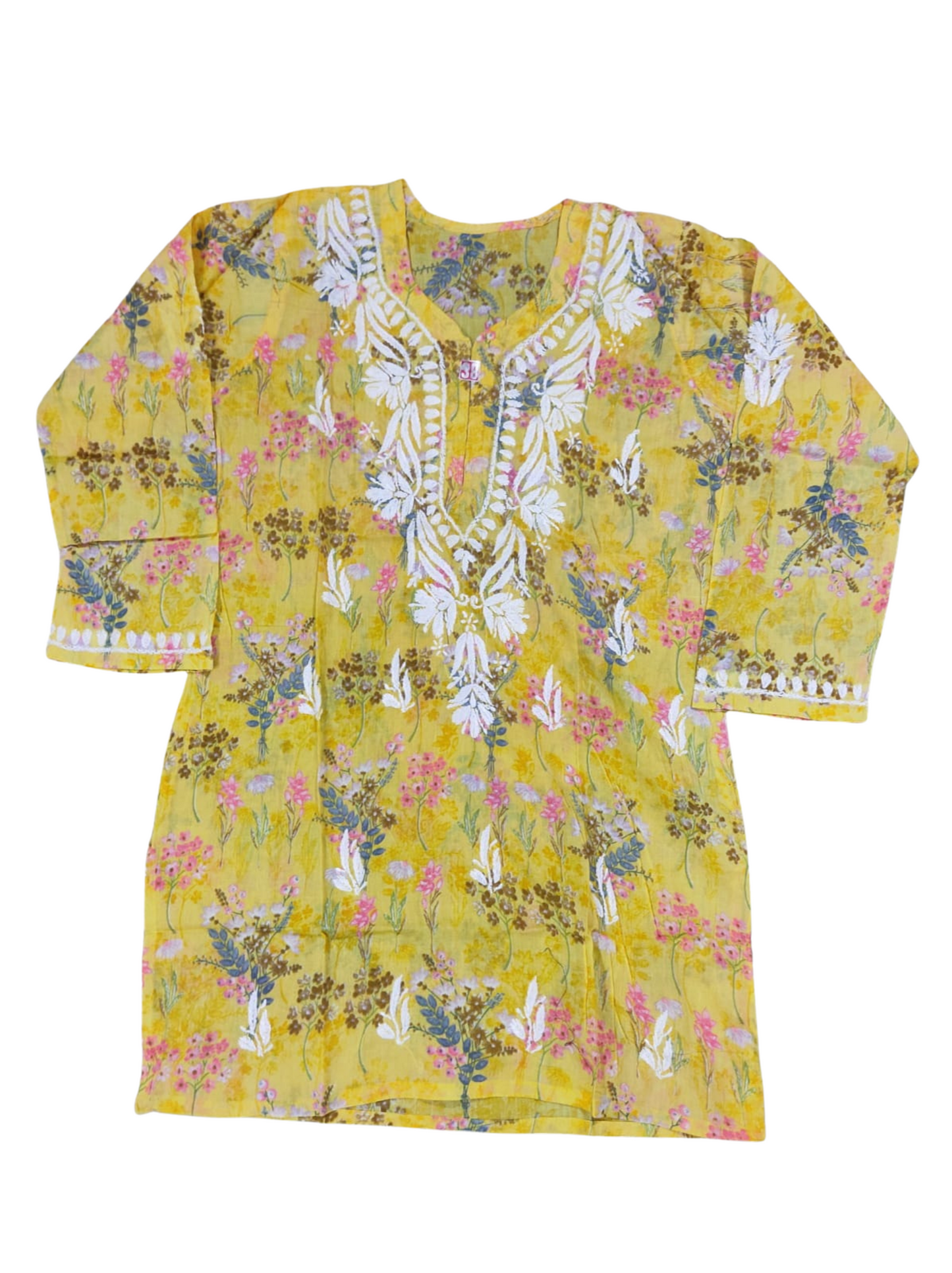 Floral Embroidered short Kurtis (Available in 4 Colors)