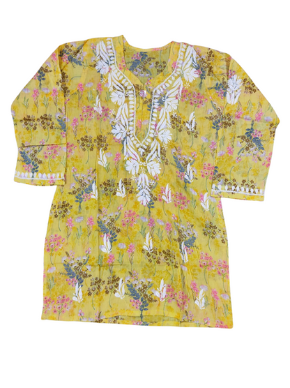 Floral Embroidered short Kurtis (Available in 4 Colors)