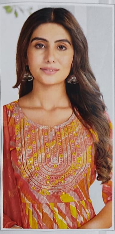 Satrangi Elegant Traditional Dress Featuring Vibrant Patterns
