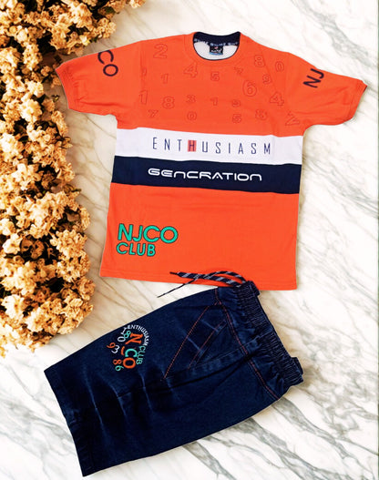 Boys T-Shirt with Denim Shorts | NJCO Club Summer Set