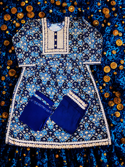 Women Cotton Rayon Kurta Pant Dupatta Set | Stylish Ethnic Wear for Festivals & Daily Use