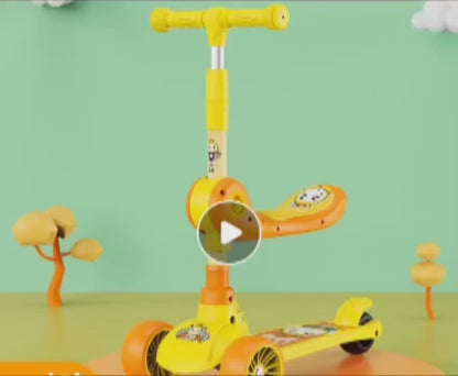 Smart Glide 3-in-1 Kids Scooter with Light, Music, Fan & Seat