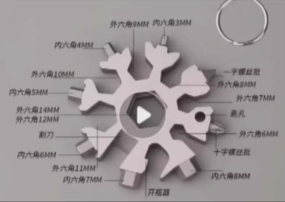 18-in-1 Snowflake Multi-Tool – Compact Pocket Gadget